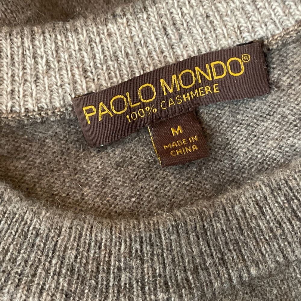 Men's Classic Argyle Crewneck Sweater - brown and cream, Medium - Picture 4 of 5